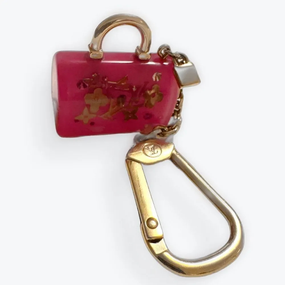 Louis Vuitton Bag Charm Pink Gold Pomme D’Amour Inclusion Speedy Keychain Auth